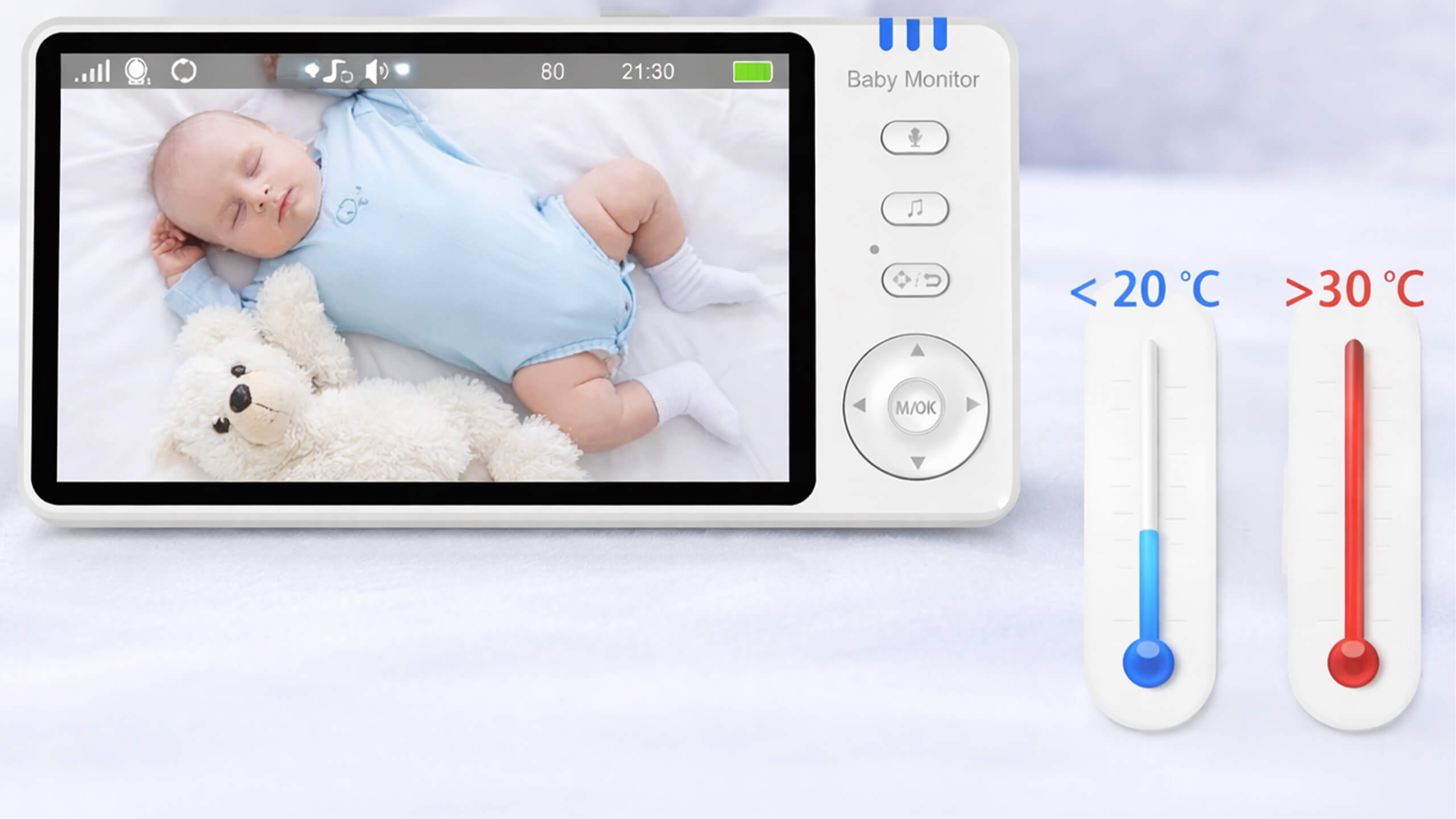 Niania elektroniczna z kamerą obrotową – baby monitor ekran LCD 5" HD