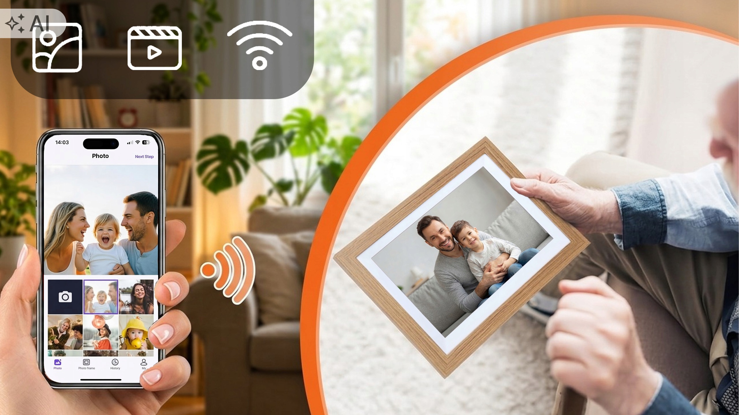 Ramka STAZER z Wi-Fi i aplikacją Uhale