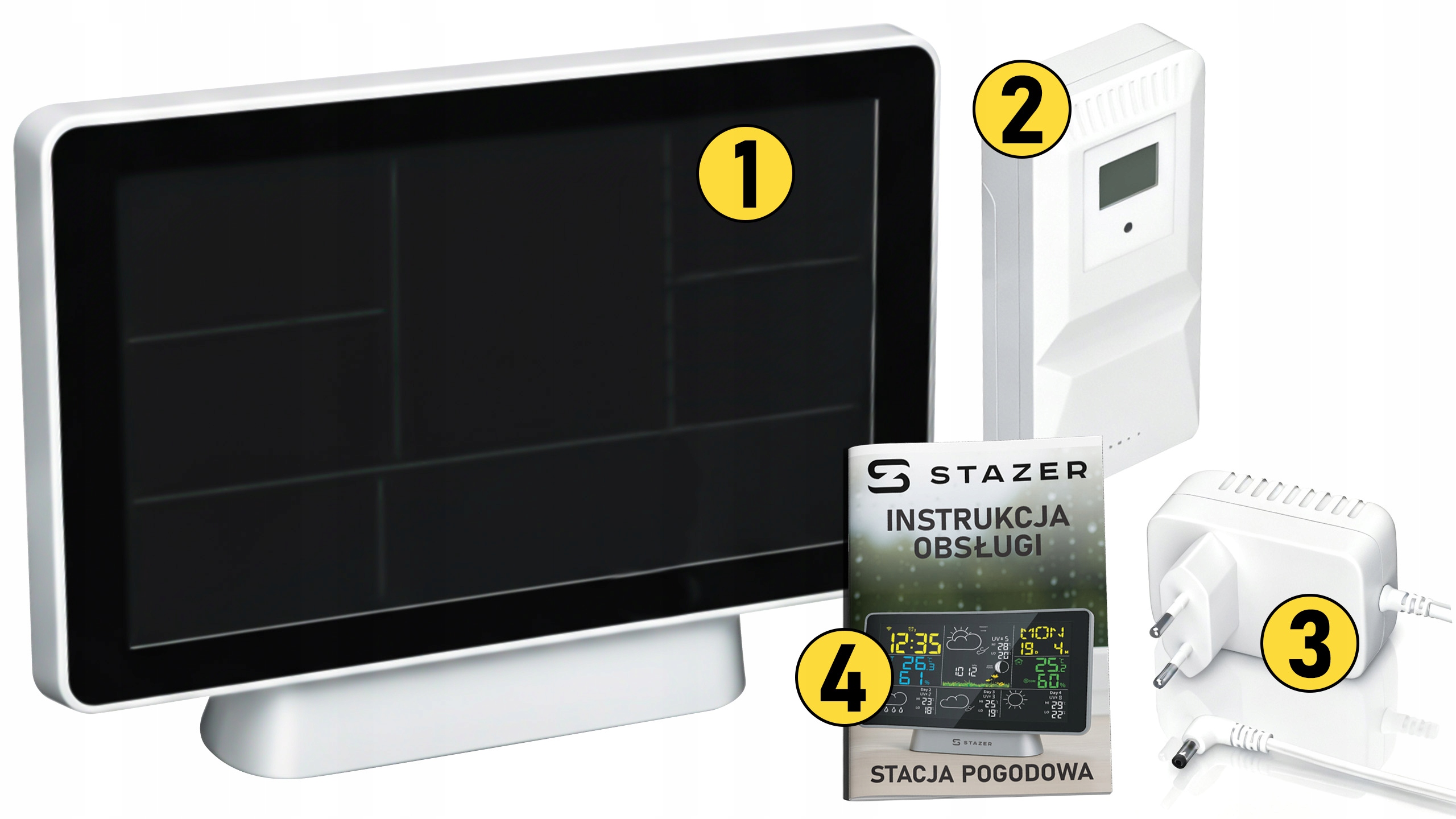 STAZER CLIMATIQ SMART Stacja pogody WiFi Tuya budzik zegar termometr higrometr barometr stacja pogodowa + czujnik