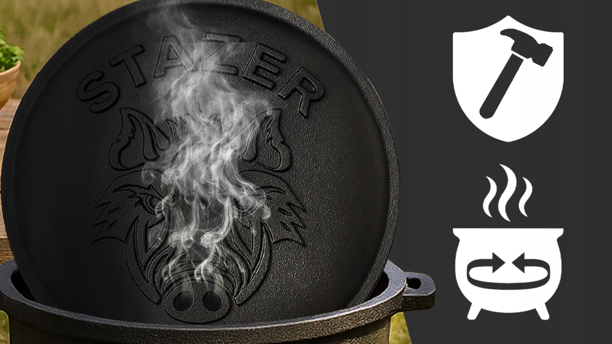Kociołek żeliwny myśliwski garnek węgierski na pieczonki 10L ognisko grill
