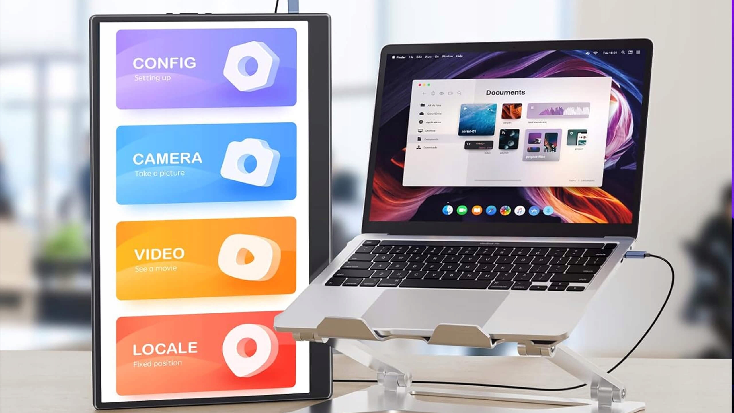 Przenośny monitor do laptopa i smartfona 15,6 cala IPS LCD FULL HD 1920x1080, HDR, USB-C, Mini HDMI, 60 Hz