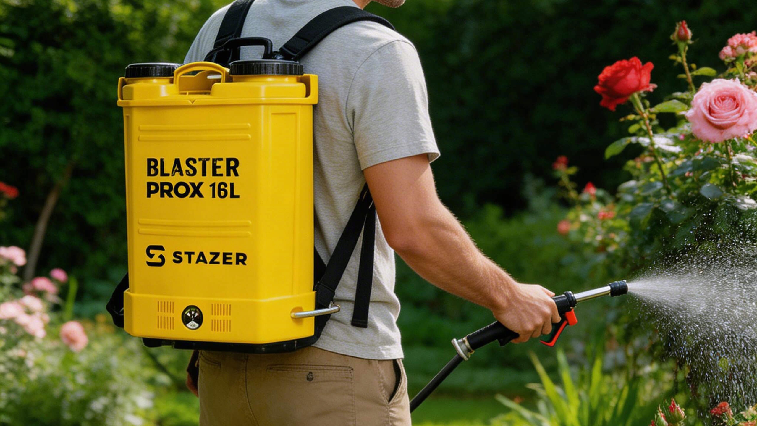 STAZER BLASTER ProX - opryskiwacz akumulatorowy plecakowy elektryczny ogrodowy 16 l, lanca 46-80 cm