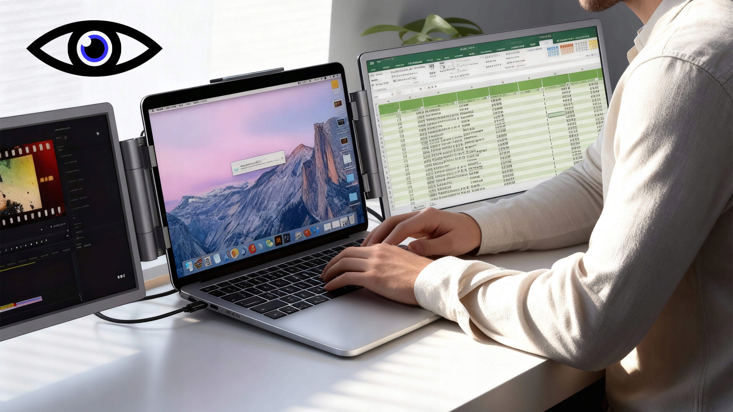 Podwójny monitor przenośny do laptopa 14" LCD IPS HDR WUXGA 1920 × 1200 60 Hz mini HDMI USB-C