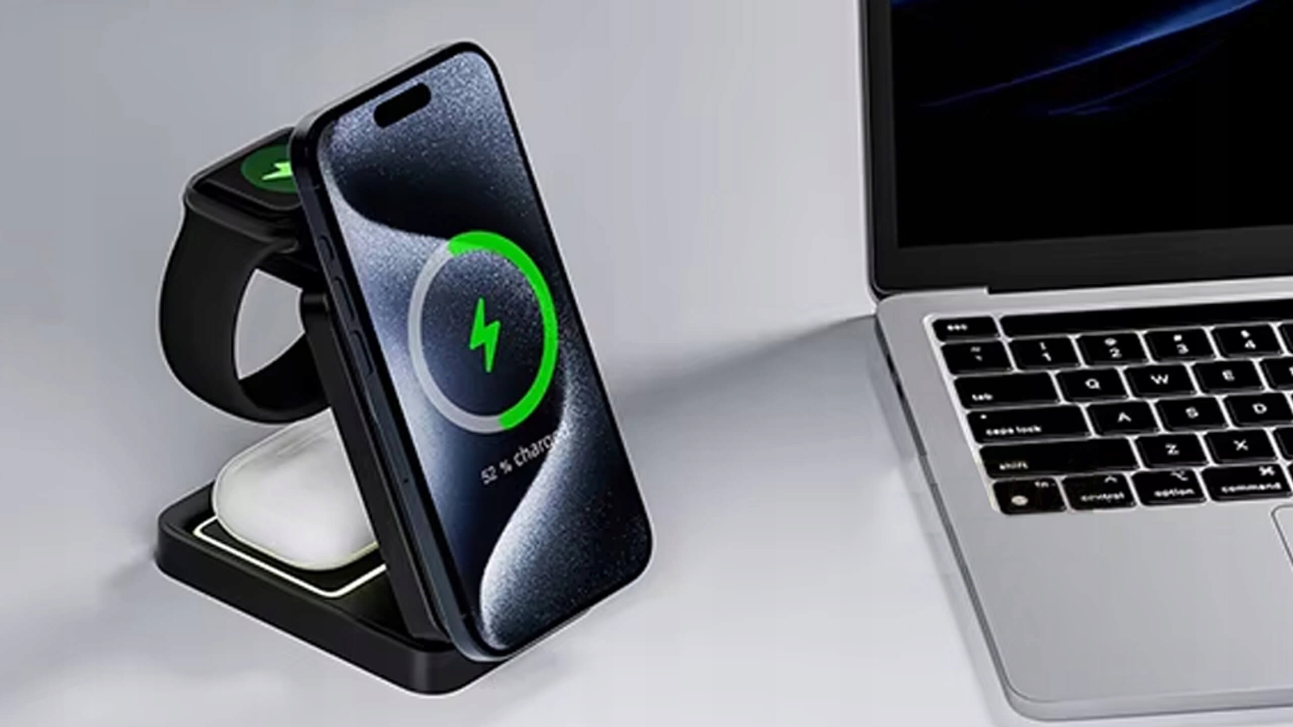 Bezprzewodowa ładowarka indukcyjna wireless do Apple Watch, iPhone i AirPods 3w1 15W MagSafe QI