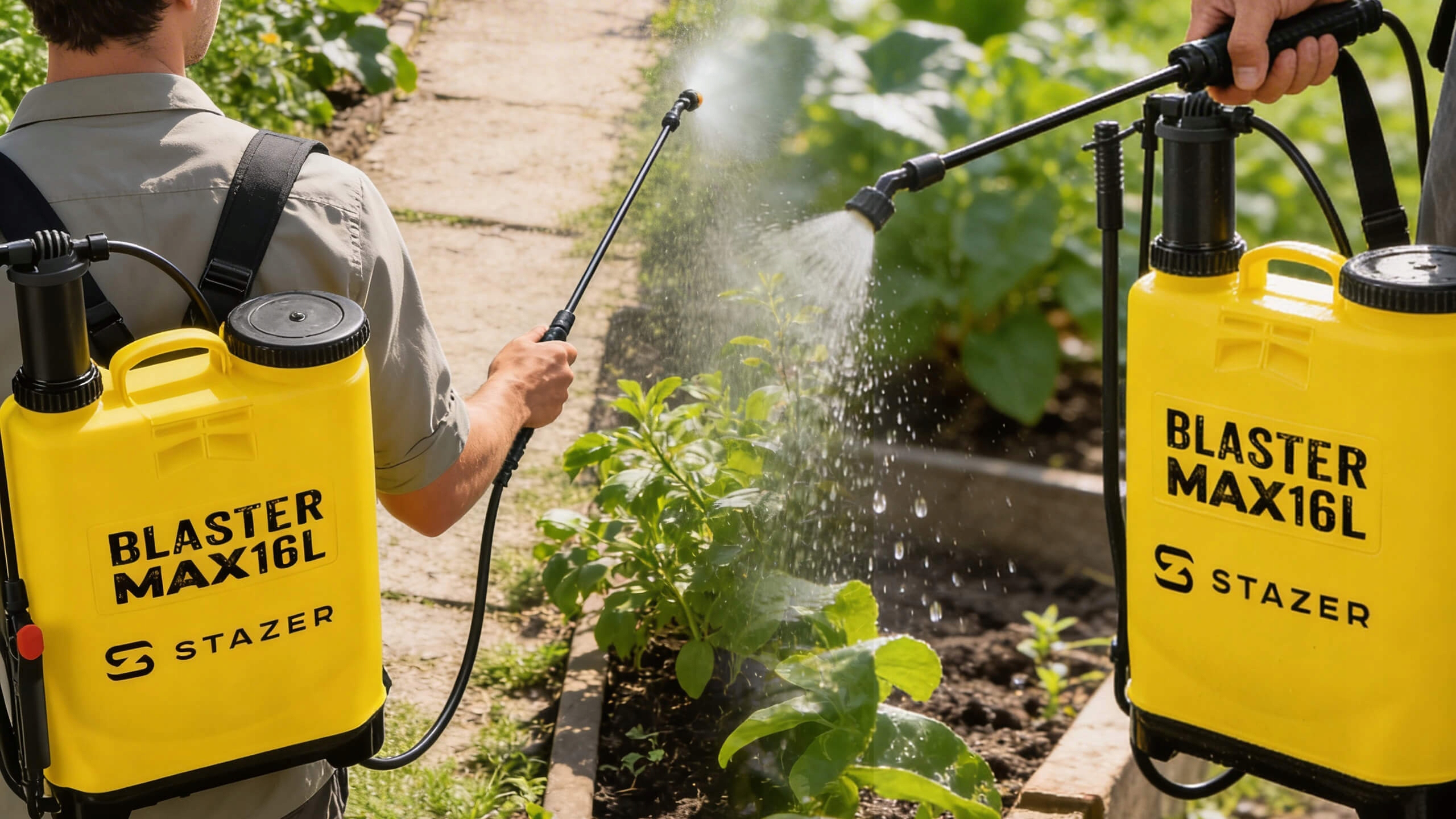 STAZER BLASTER MAX – Opryskiwacz Plecakowy Ciśnieniowy Ręczny Ogrodowy 16 l, Lanca Teleskopowa 46–80 cm
