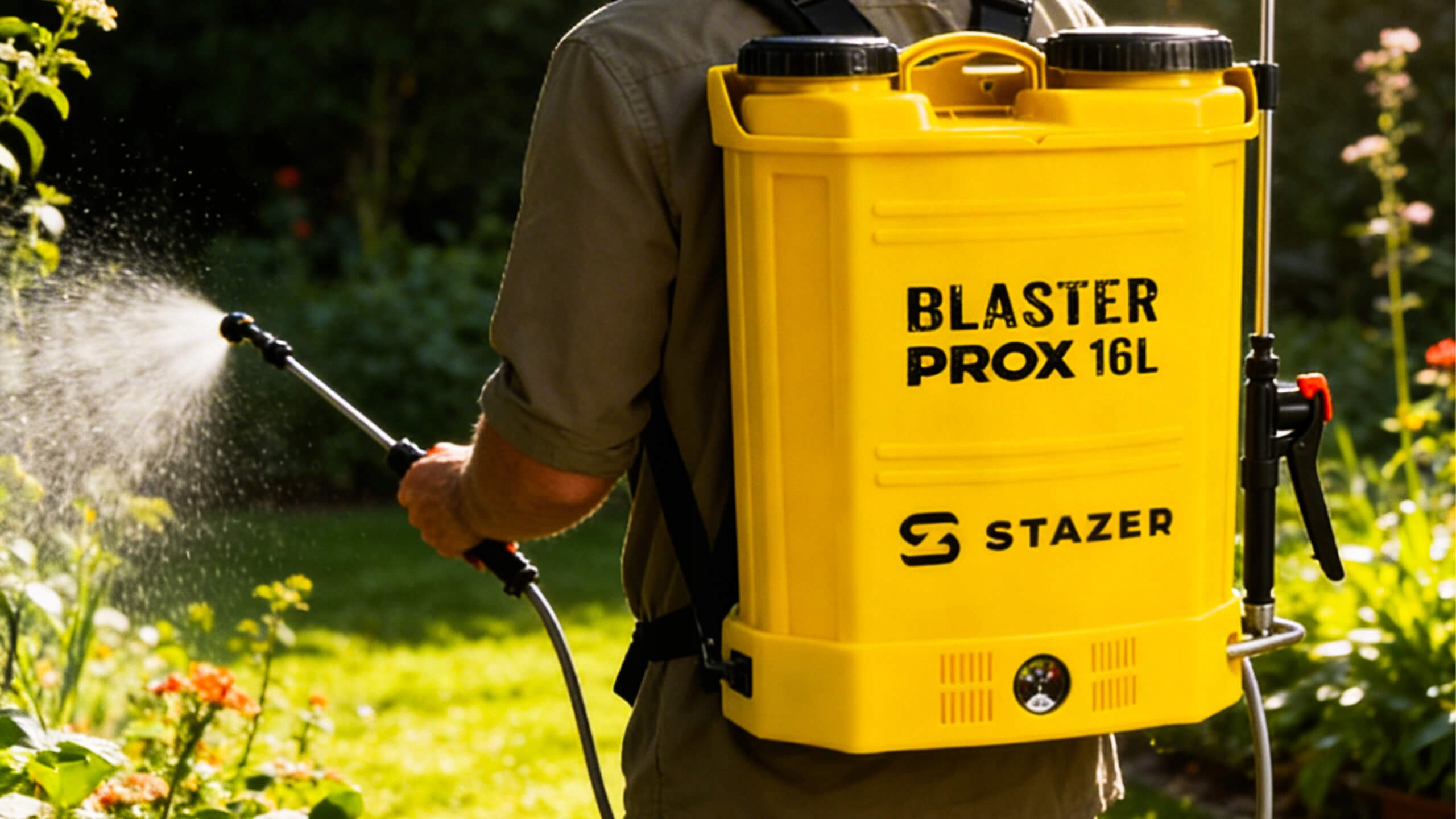 STAZER BLASTER ProX - opryskiwacz akumulatorowy plecakowy elektryczny ogrodowy 16 l, lanca 46-80 cm