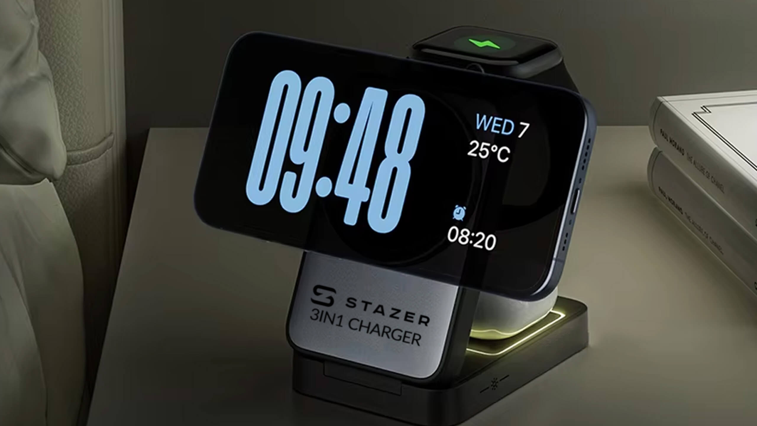 Bezprzewodowa ładowarka indukcyjna wireless do Apple Watch, iPhone i AirPods 3w1 15W MagSafe QI