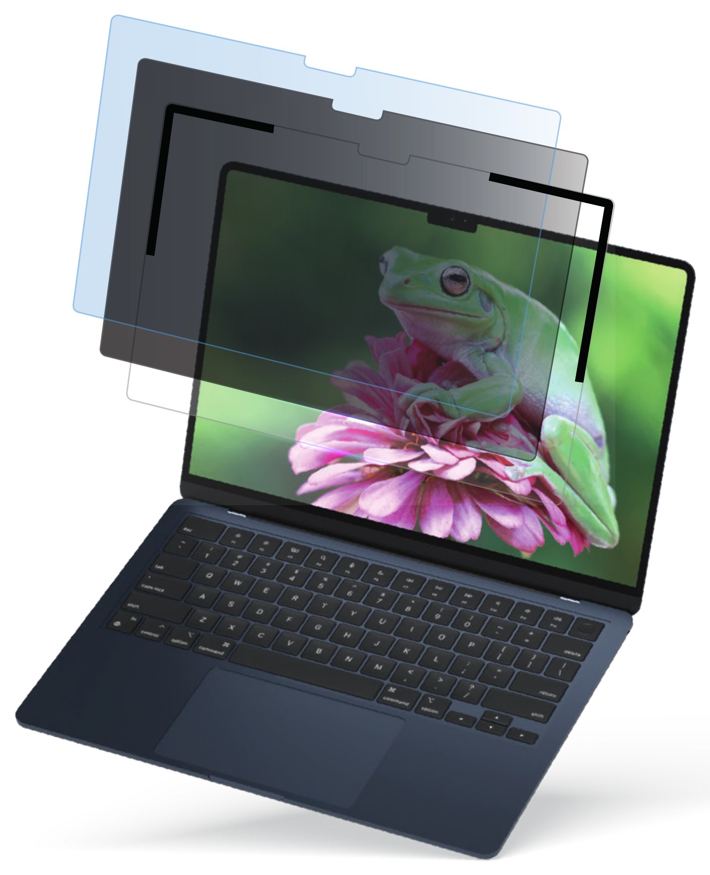Budowa magnetycznej folii prywatyzującej do MacBooka – warstwy filtra nad ekranem