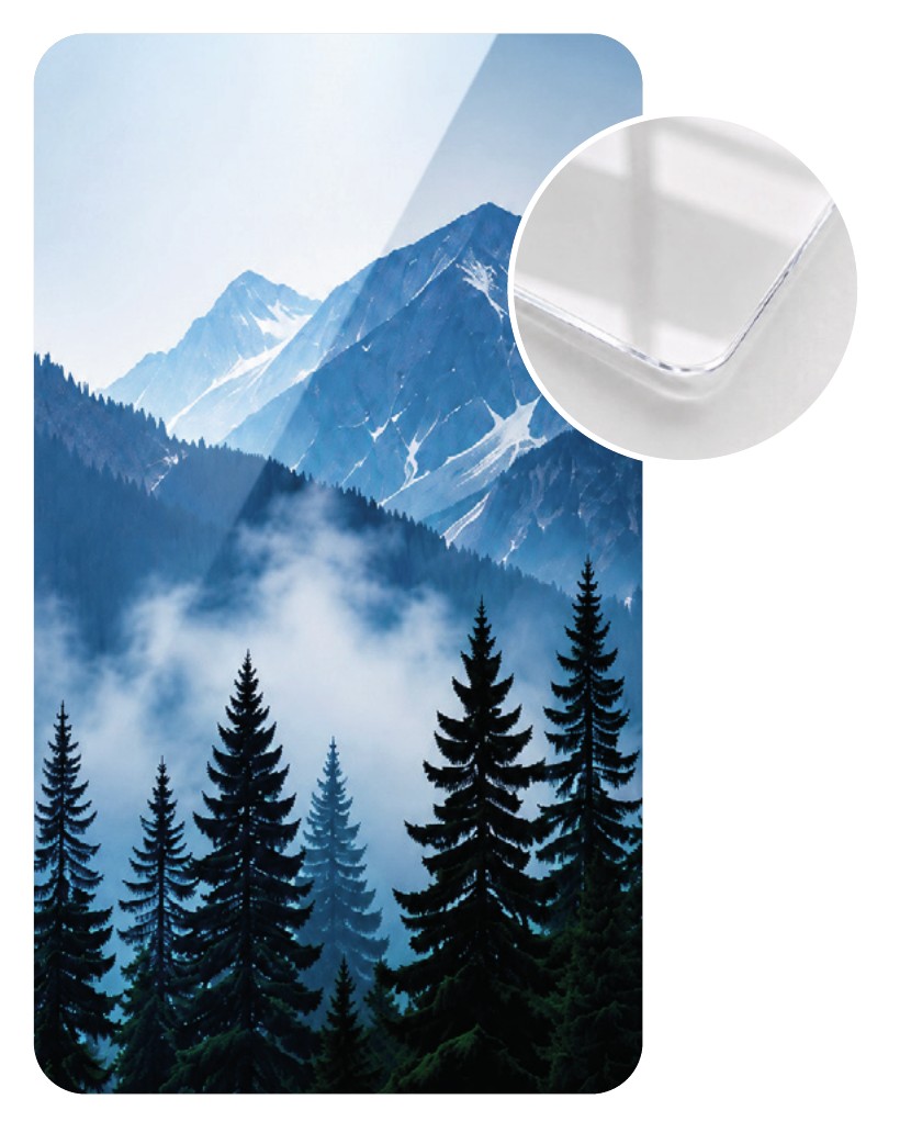 Wzór z laminatem CLEAR i zbliżenie błyszczącej powierzchni