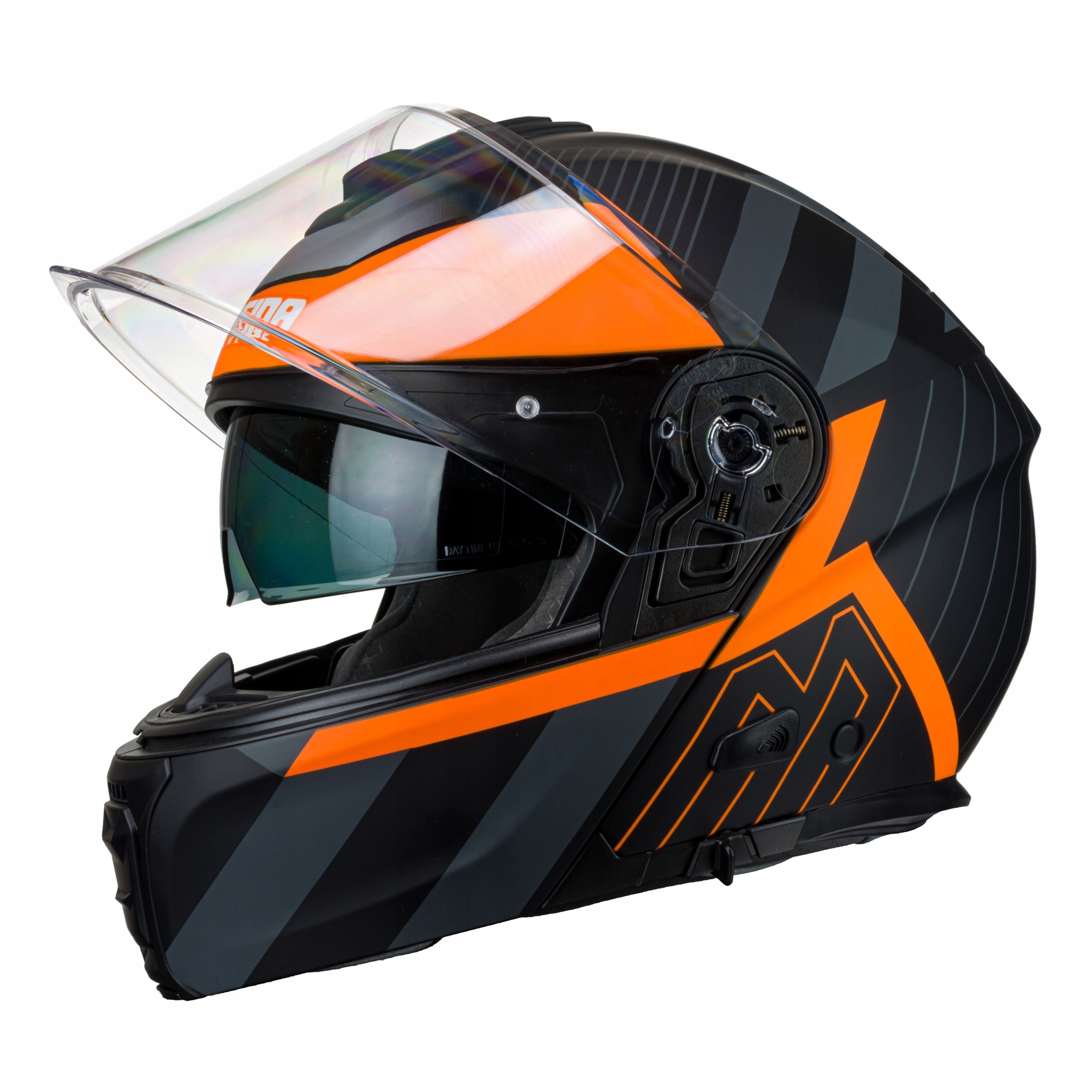 Kazu#13 Casca moto cu intercom, Cassida, Fibra de sticla, Negru/Rosu