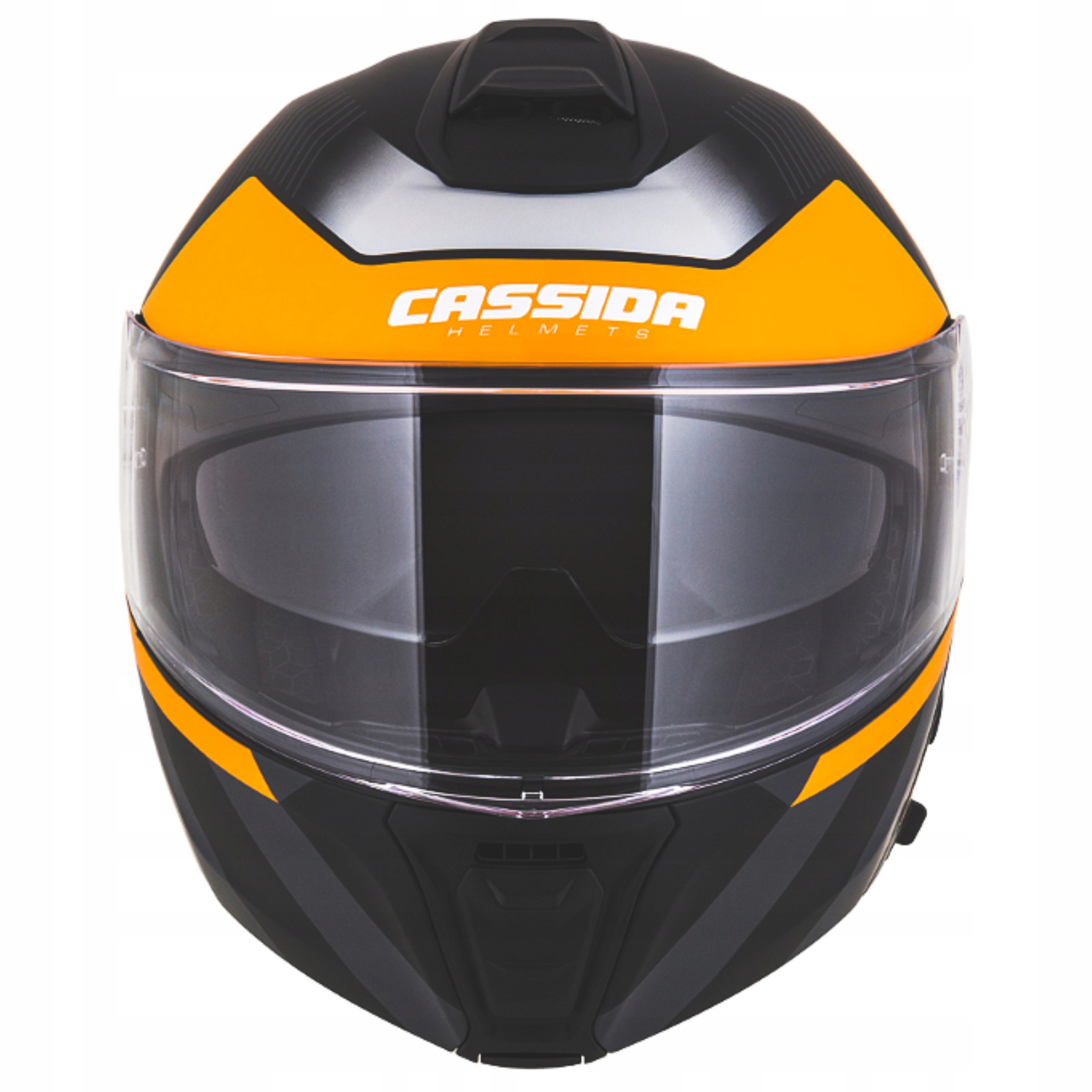 Casca moto cu intercom, Cassida, Fibra de sticla, Negru