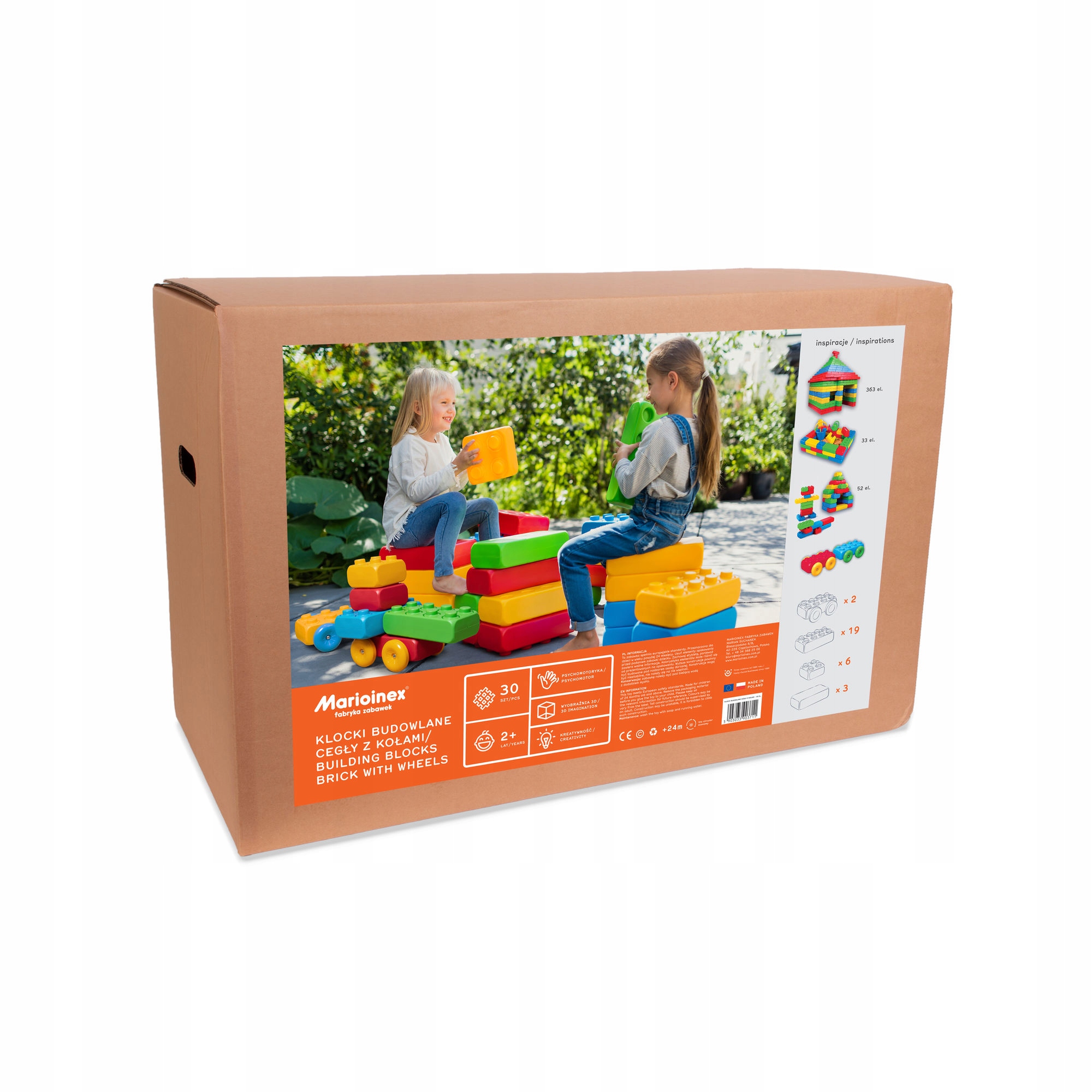 Klocki Marionex Cegły 30 Elementów Plastikowe