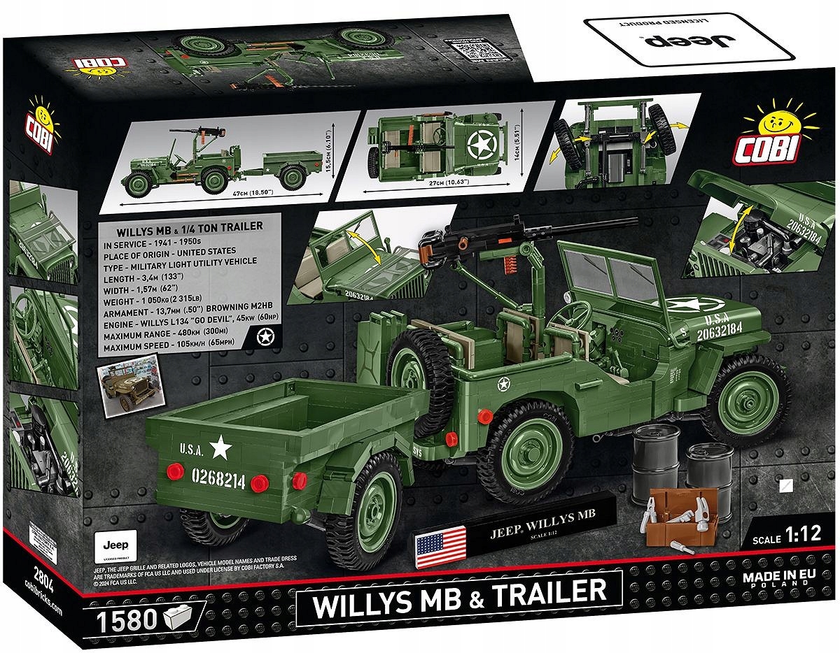 Klocki Cobi 2804 Willys Mb & Trailer - Executive Edition