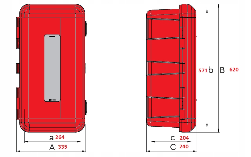 Pojemnik na gaśnicę 4-6 kg DAKEN Regon 82170 z okienkiem inspekcyjnym