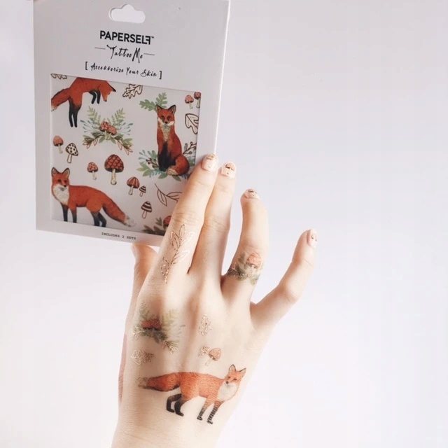 Paperself tatuaż wodny tymczasowy Mr Fox
