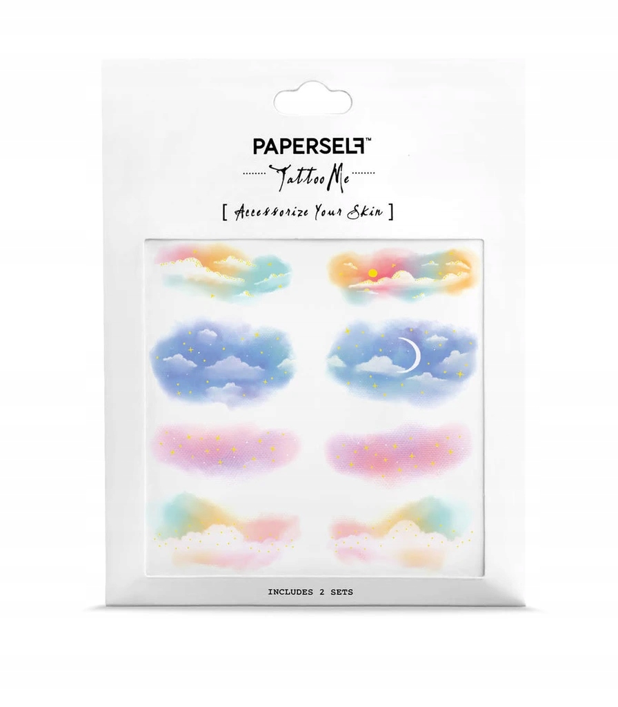 Paperself tatuaż wodny tymczasowy Clouds