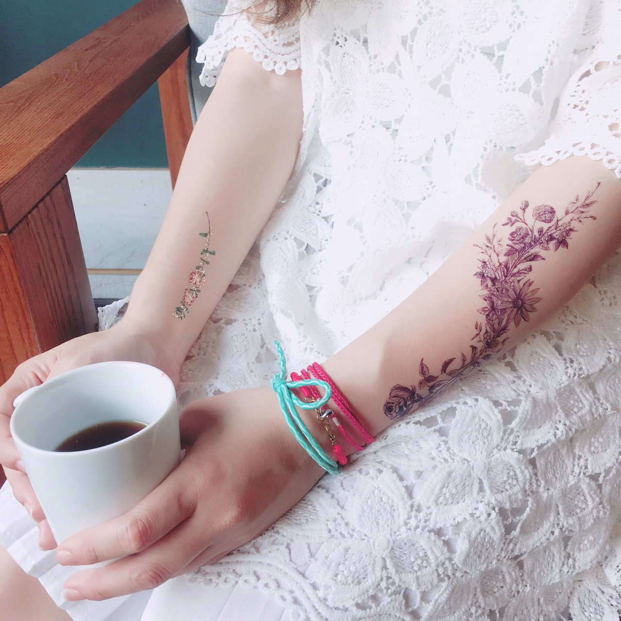 Paperself tatuaż kwiat w stylu Vintage Flower