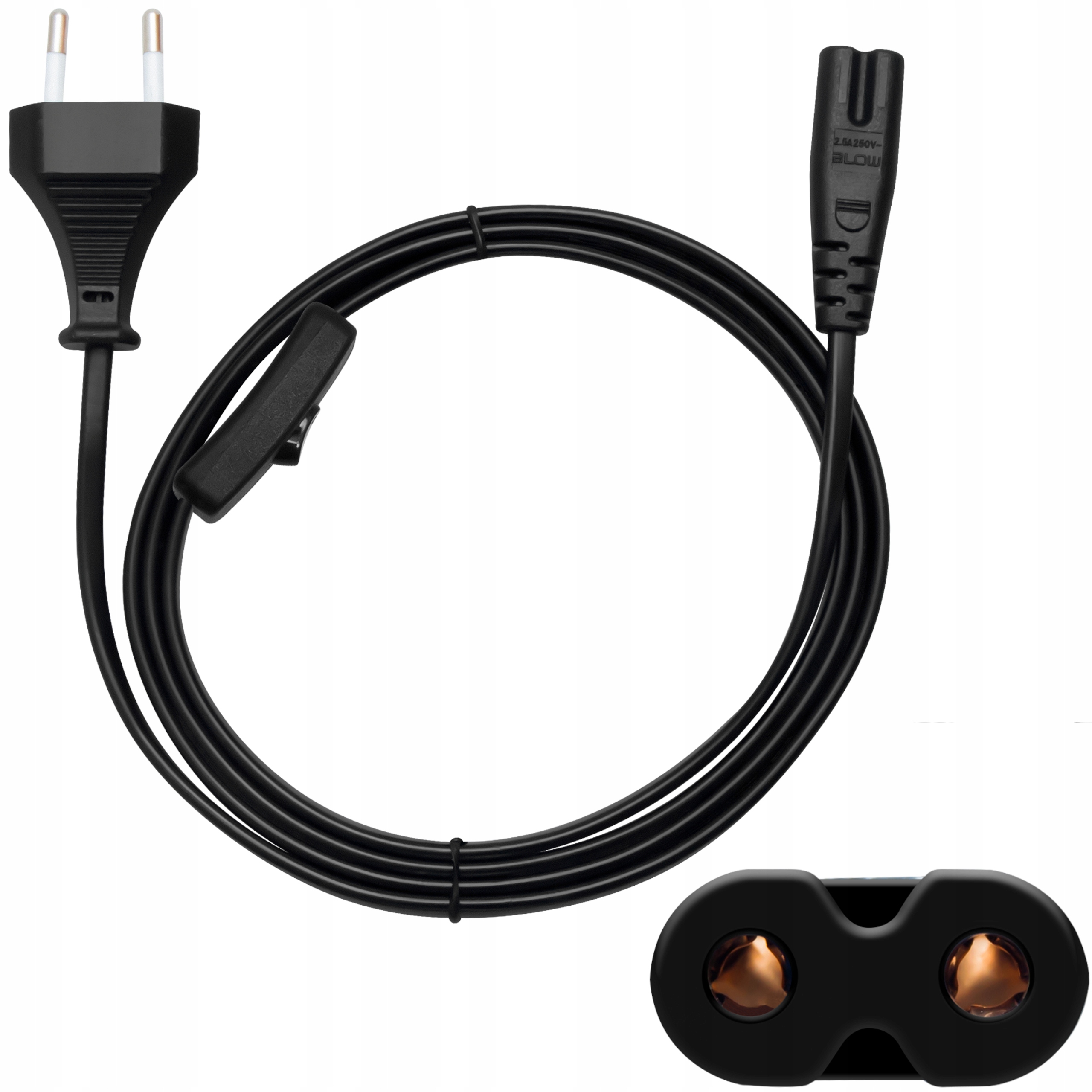 Kabel Zasilający Ósemka Włącznik 1,5M 2Pin Wtyczka - Blow | Sklep EMPIK.COM