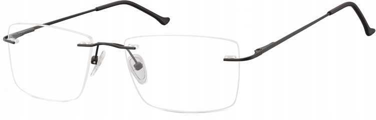 BEZRAMKOWE Okulary OPRAWKI Okularowe patentki prostokątne Grafitowe Unisex