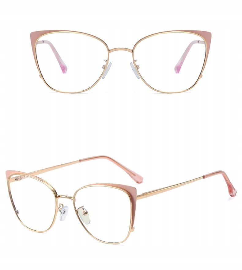 OKULARY ZERÓWKI Z FILTREM BLUE LIGHT DO KOMPUTERA OCHRONNE DAMSKIE KOCIE +