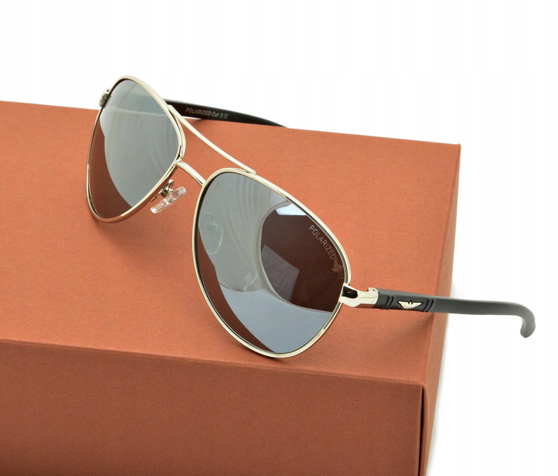 PILOTKI Okulary POLARYZACYJNE LUSTRZANKI Uniseks PRZECIWSŁONECZNE UV400 Męs