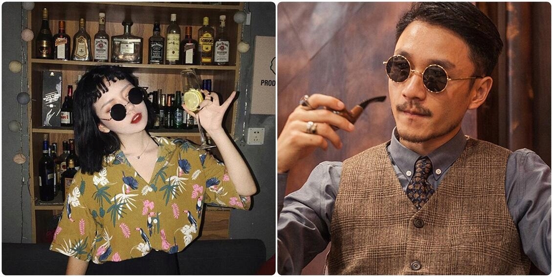 SREBRNE LENONKI OKRĄGŁE Okulary PRZECIWSŁONECZNE