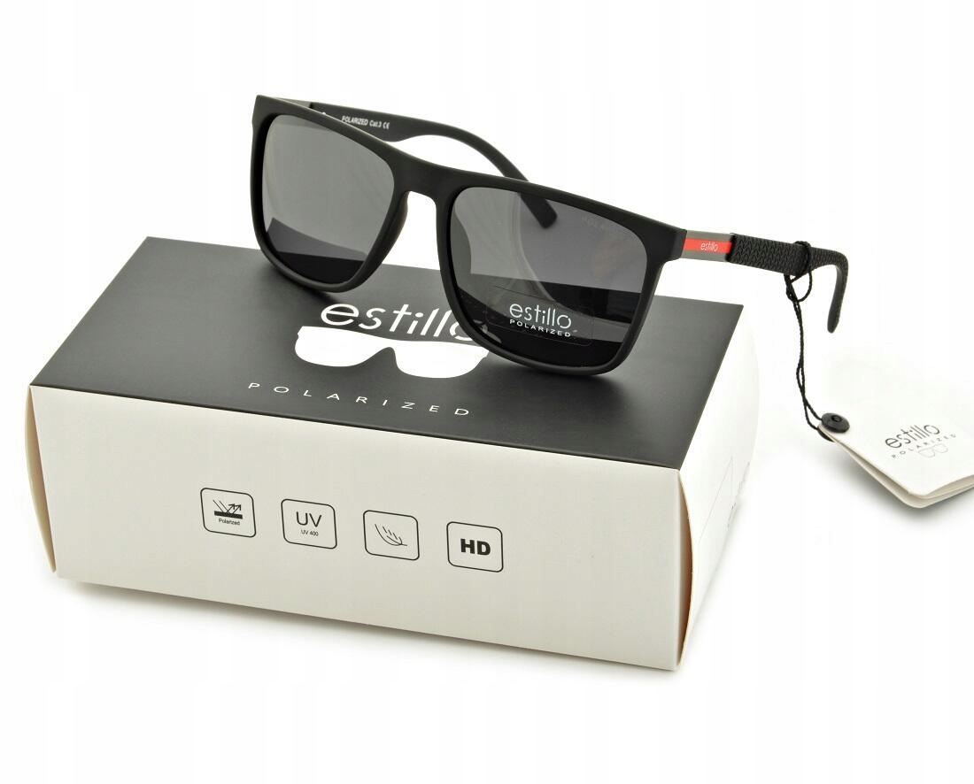 Męskie Okulary POLARYZACYJNE Przeciwsłoneczne marki ESTILLO + GRATISY