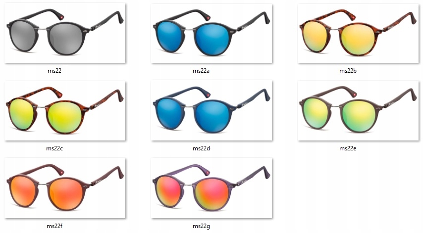 OKRAGŁE Okulary Męskie Lustrzane PRZECIWSŁONECZNE