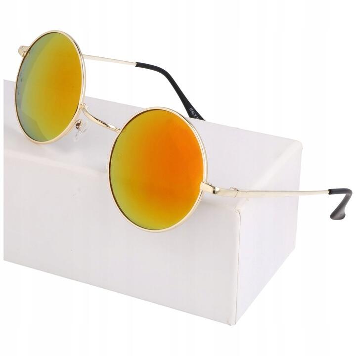 ZŁOTE LENONKI OKRĄGŁE Okulary PRZECIWSŁONECZNE