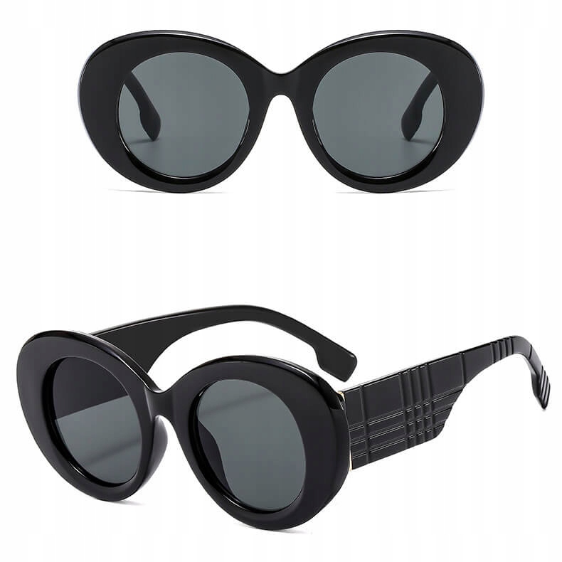 Damskie OKULARY PRZECIWSŁONECZNE Muchy UV400 Czarne + ETUI + ŚCIERKA