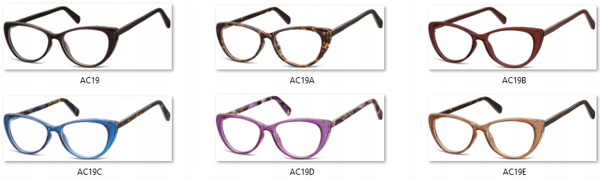 OPRAWKI ZERÓWKI okulary Kocie Oczy Damskie Flex