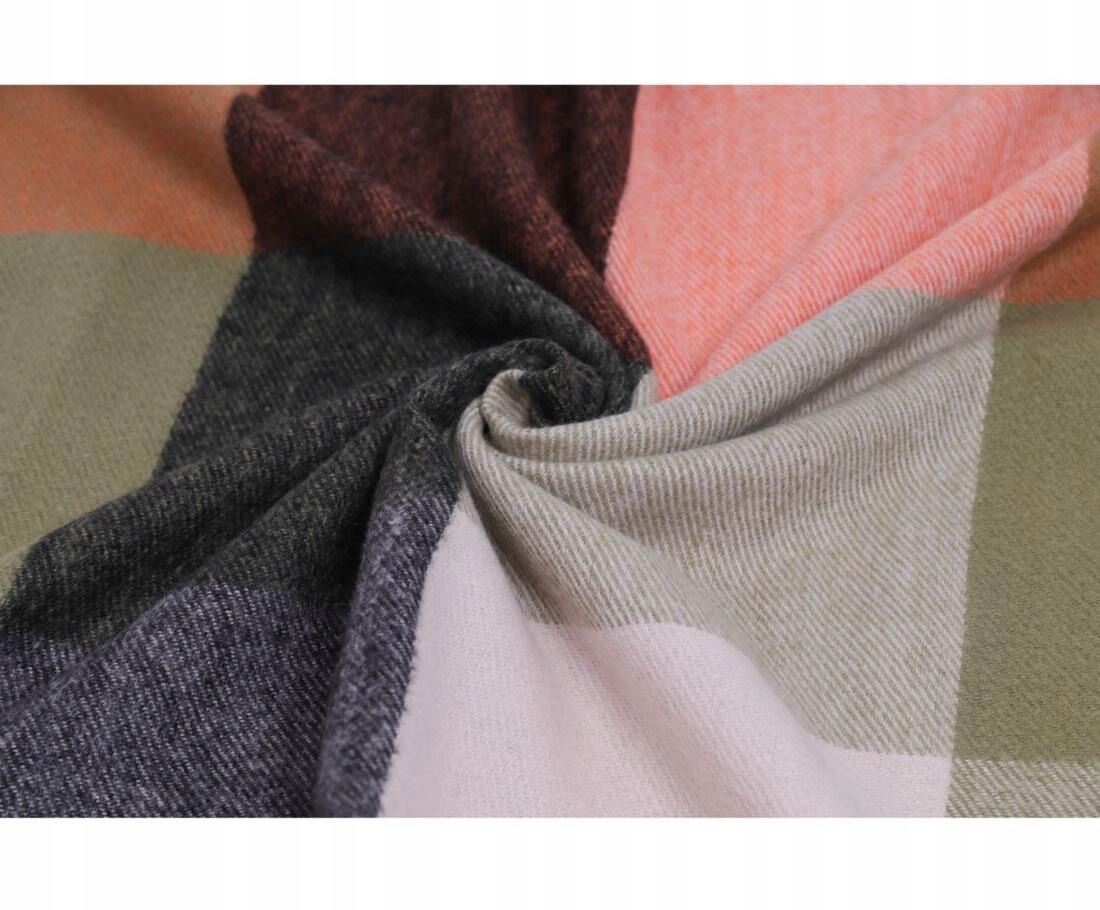 Ciepła CHUSTA DAMSKA Apaszka kratka DUŻY Miły w dotyku Szalik