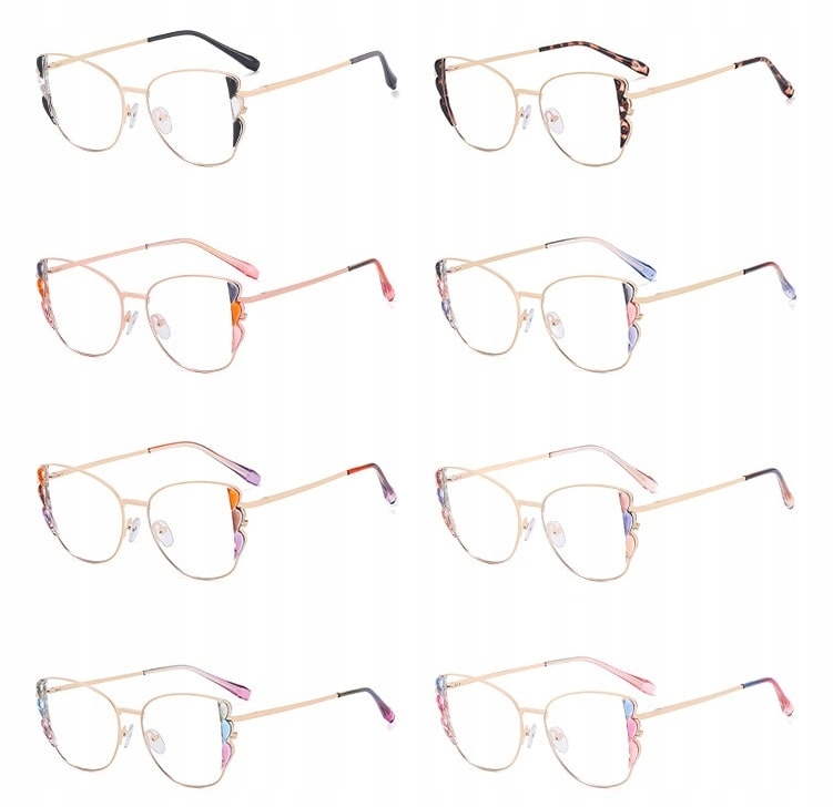 ZŁOTE Damskie Okulary Zerówki do KOMPUTERA Blue Light UV OPRAWKI Flexy OCHR