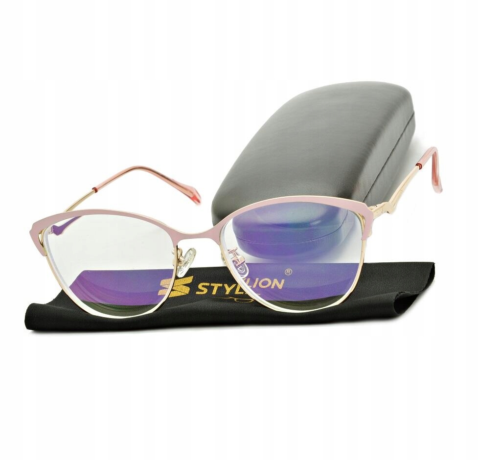 Damskie okulary PLUSY do CZYTANIA +1.00 i Komputera RÓŻ do BLIŻY + GRATISY