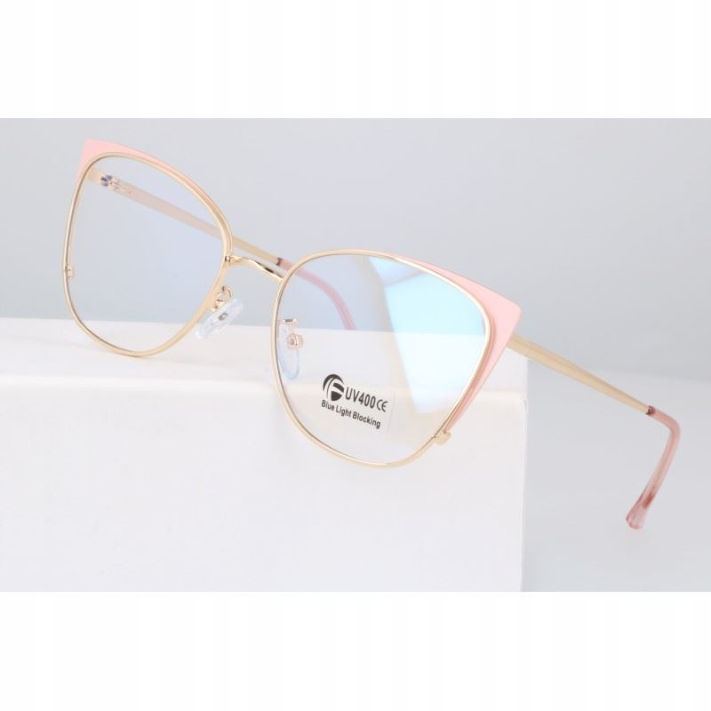 OKULARY ZERÓWKI Z FILTREM BLUE LIGHT DO KOMPUTERA OCHRONNE DAMSKIE KOCIE +