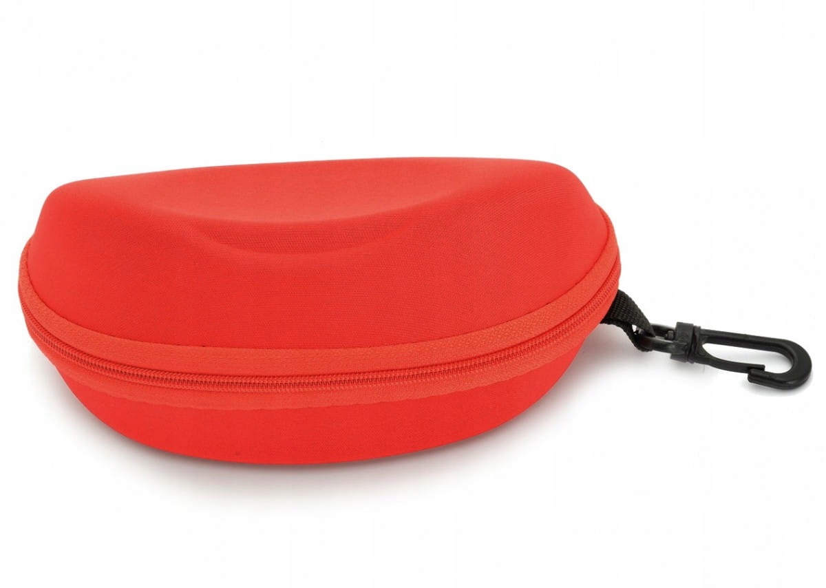 Etui na okulary Czerwone z karabińczykiem sportowe na zamek