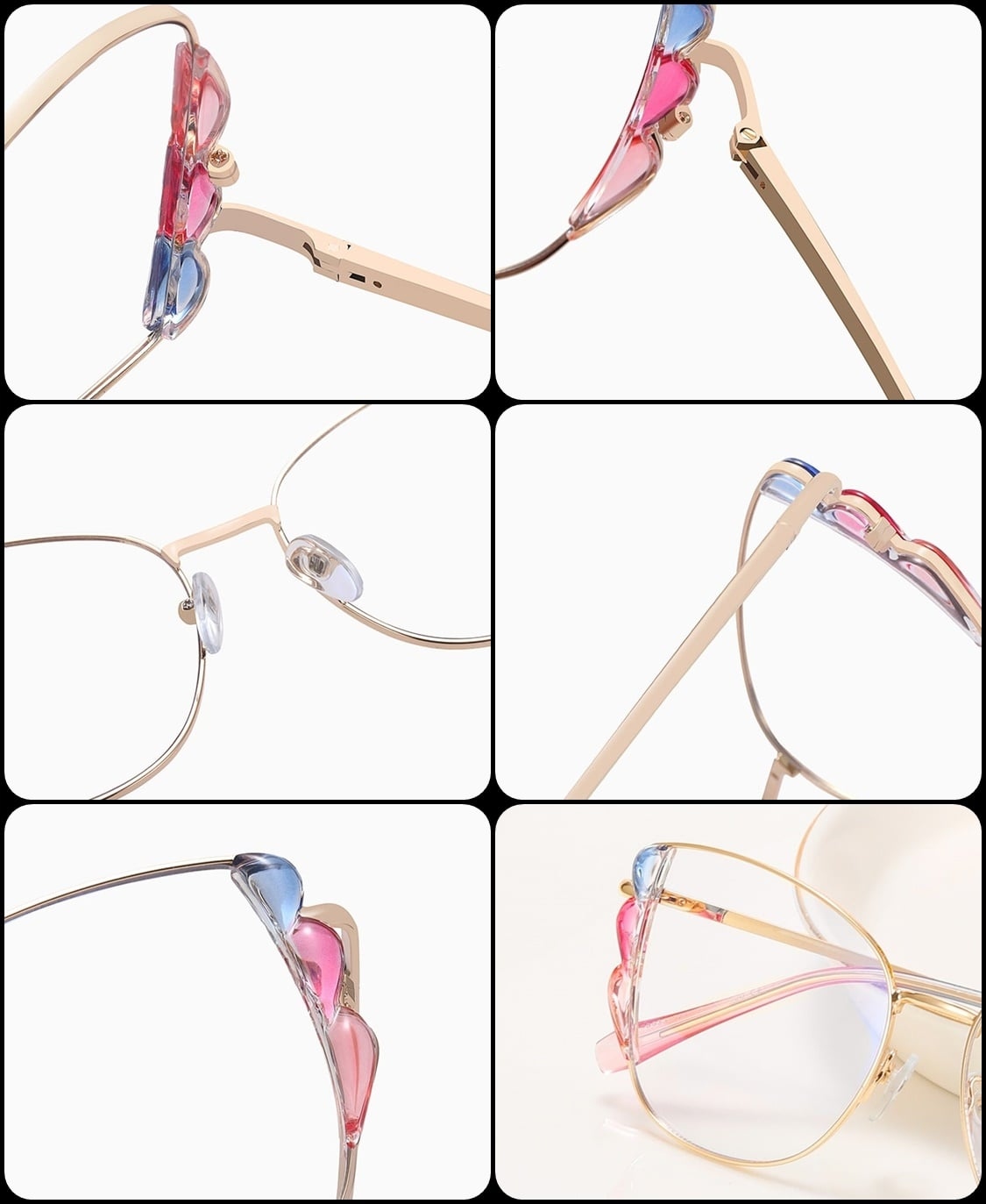 ZŁOTE Damskie Okulary Zerówki do KOMPUTERA Blue Light UV OPRAWKI Flexy OCHR