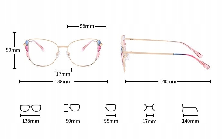 ZŁOTE Damskie Okulary Zerówki do KOMPUTERA Blue Light UV OPRAWKI Flexy OCHR