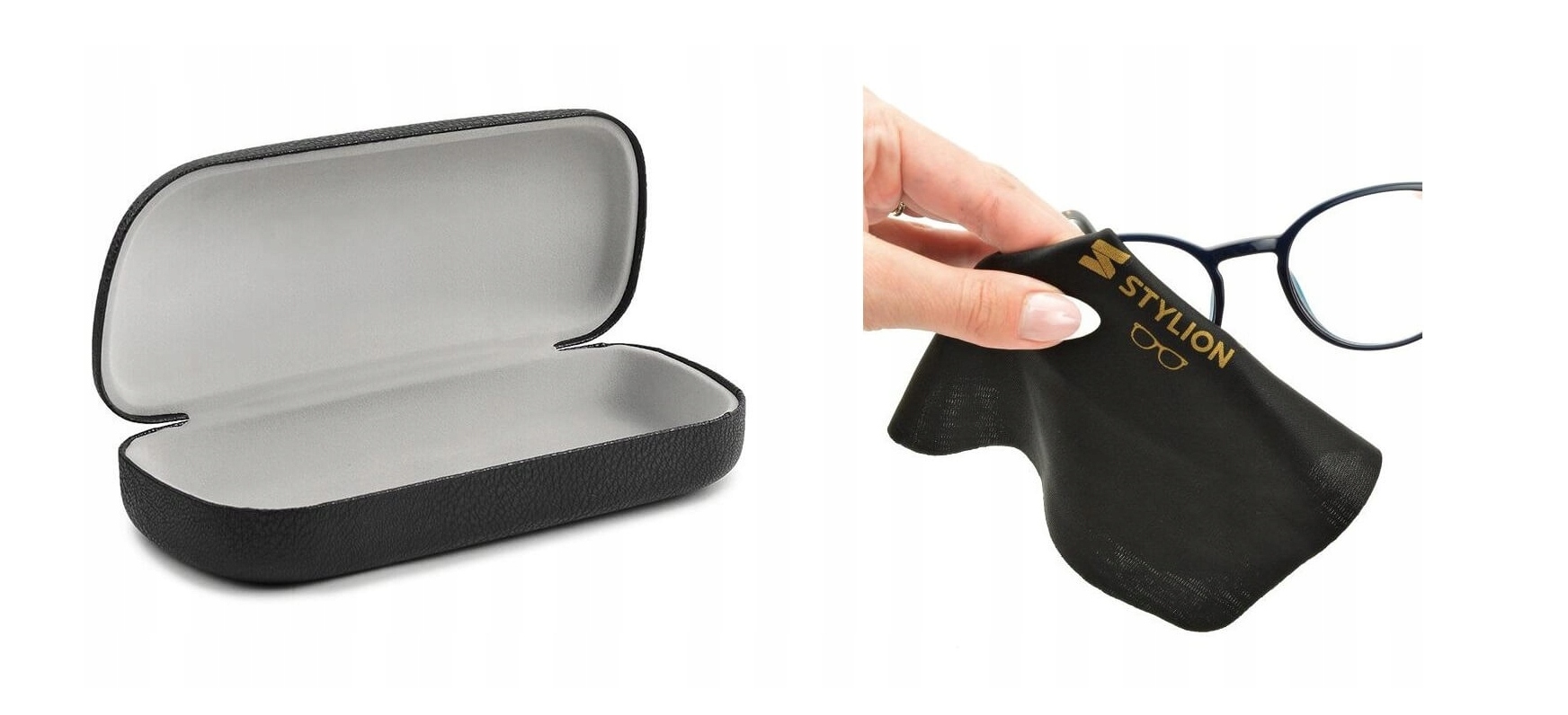 Damskie OKULARY PRZECIWSŁONECZNE Muchy UV400 Czarne + ETUI + ŚCIERKA