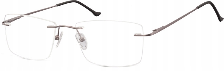 BEZRAMKOWE Okulary OPRAWKI Okularowe patentki prostokątne Grafitowe Unisex