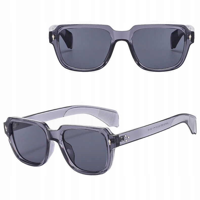 OKULARY PRZECIWSŁONECZNE filtr UV400 szare damskie męskie + ETUI + ŚCIERKA