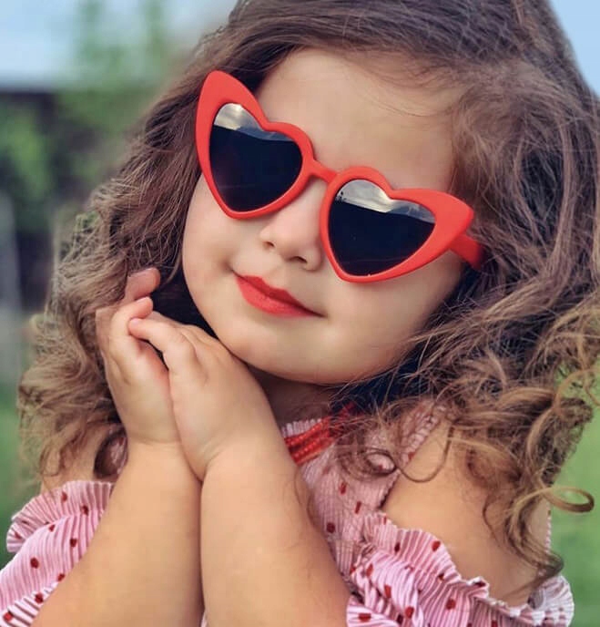 Dziecięce Okulary przeciwsłoneczne SERCE dla DZIEWCZYNKI dzieci + ETUI