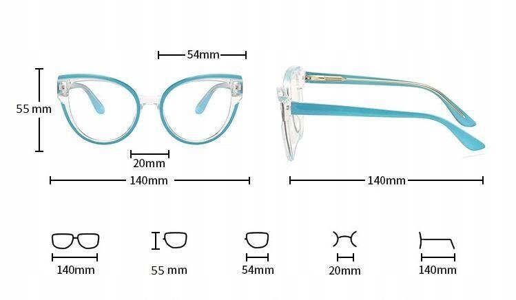 SOLIDNE Damskie Okulary Zerówki do KOMPUTERA Blue Light UV OPRAWKI Flexy OC