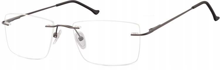 BEZRAMKOWE Okulary OPRAWKI Okularowe patentki prostokątne Grafitowe Unisex