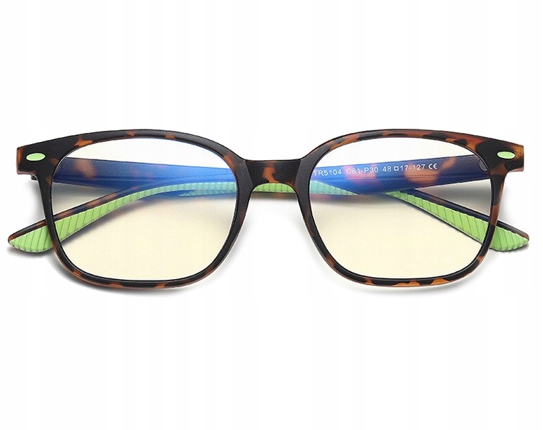 Dziecięce okulary do Komputera BLUE LIGHT zerówki OCHRONNE + ETUI + SZMATKA