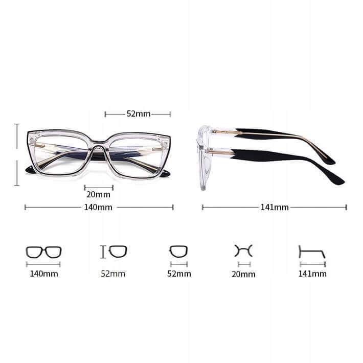 SOLIDNE Damskie Okulary Zerówki do KOMPUTERA Blue Light OPRAWKI Teleskopy