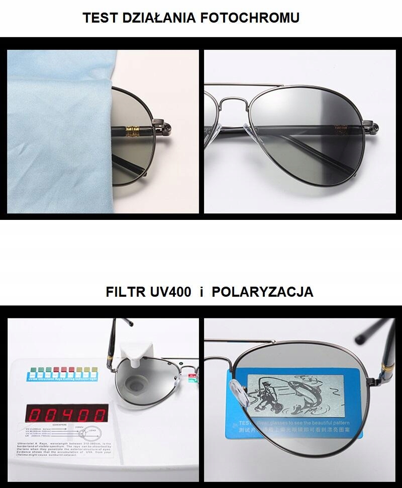 Okulary PRZECIWSŁONECZNE Polaryzacyjne + FOTOCHROM marki ESTILLO + GRATISY