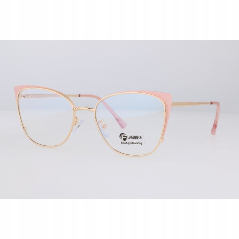 OKULARY ZERÓWKI Z FILTREM BLUE LIGHT DO KOMPUTERA OCHRONNE DAMSKIE KOCIE +