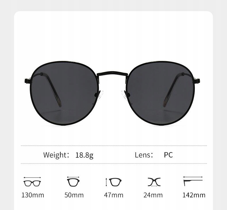 Czarne Okulary Przeciwsłoneczne LENONKI Unisex UV