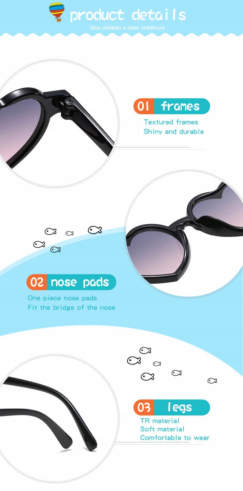 Dziecięce Okulary przeciwsłoneczne SERCE dla DZIEWCZYNKI dzieci + ETUI